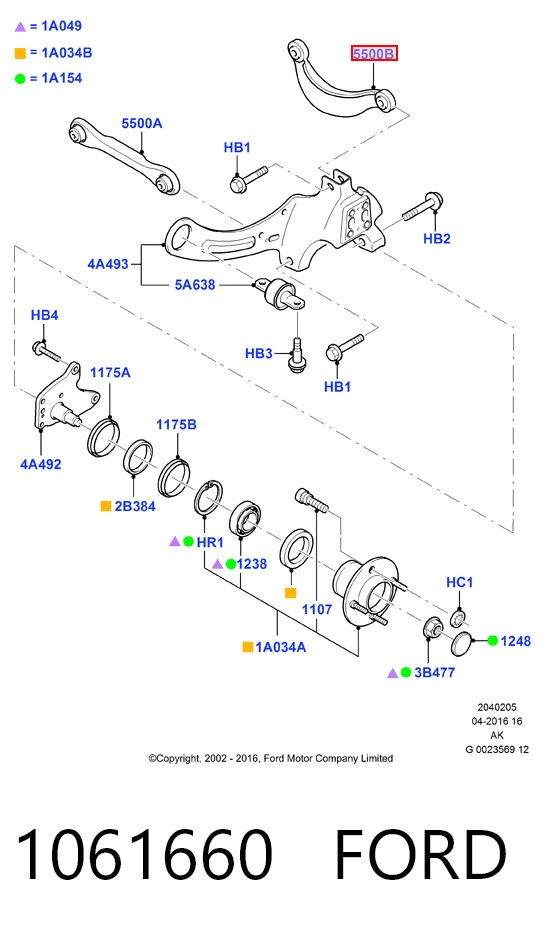 1061660 Ford Wahacz zawieszenia tylnego górny lewy/prawy