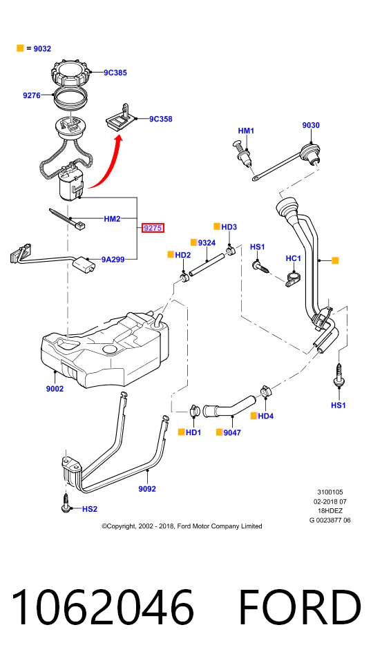 1062046 Ford Moduł pompy paliwowej z czujnikiem poziomu paliwa