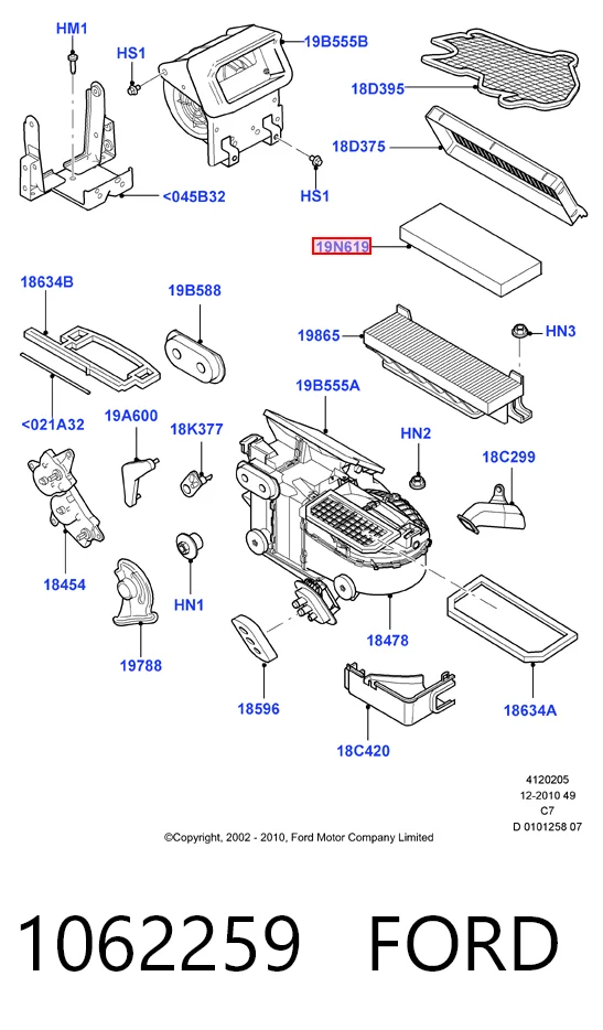 1062259 Ford Filtr kabiny