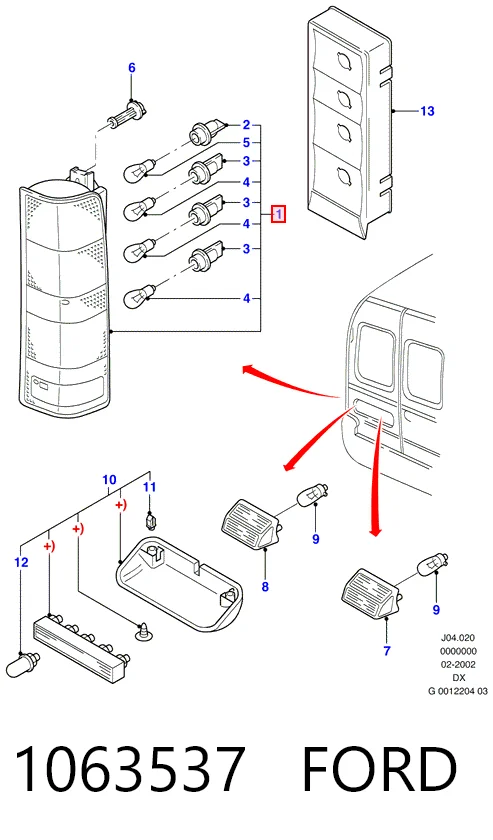 Do koszyka Lampa zespolona tylna prawa Ford Transit IV E