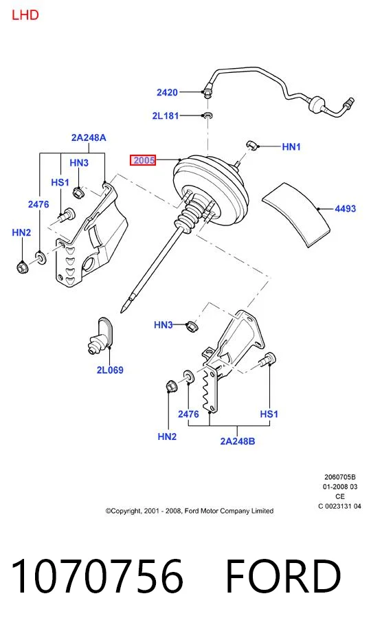 Wzmacniacz próżniowy hamulców do Ford Fiesta Mk4 JAS, JBS