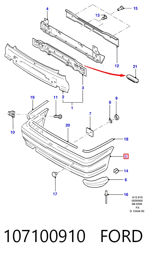 Zderzak tylny do Ford Escort VII GAL, AAL, ABL