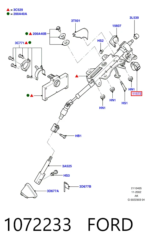 1072233 Ford Kostka stacyjki zapłonowej