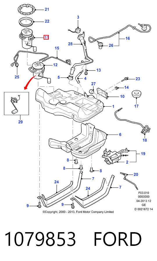 1079853 Ford Moduł pompy paliwowej z czujnikiem poziomu paliwa
