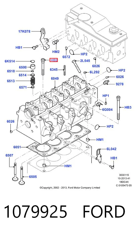 Śruba głowicy cylindrów Ford Fiesta Mk4 hatchback (JAS, JBS) (1996 - 2002) cena, od 32,92 USD