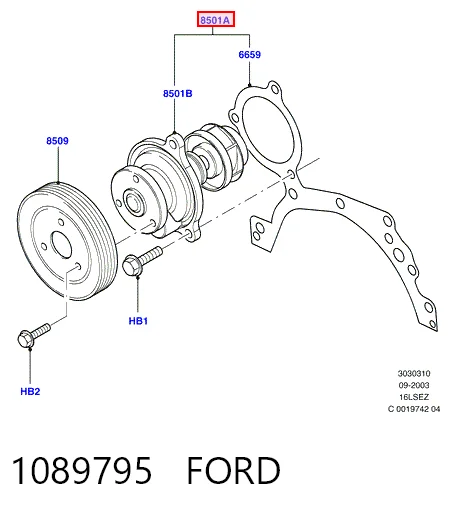 1089795 Ford Pompa chłodząca wodna