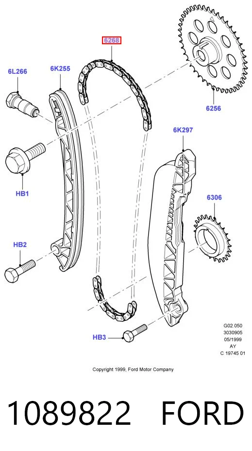 Do koszyka Łańcuch rozrządu Ford Ka  RBT