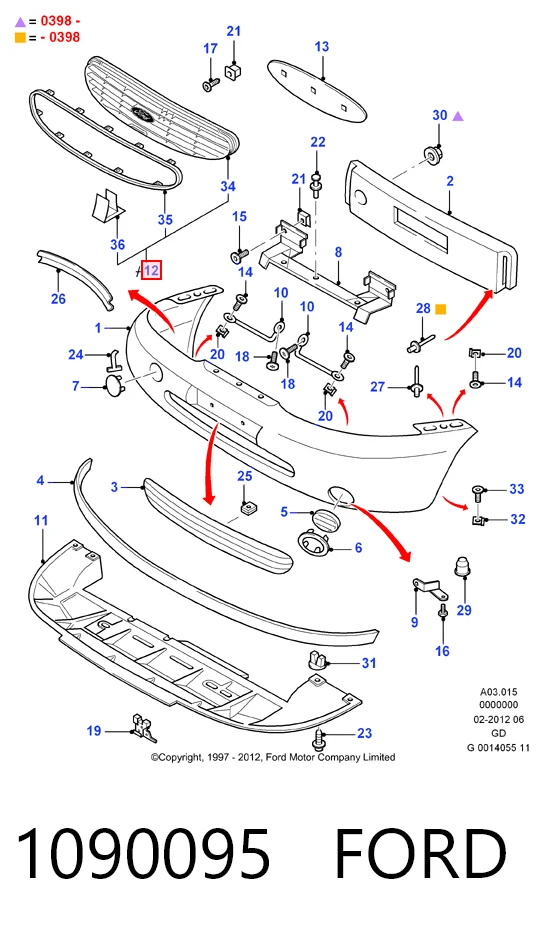 Atrapa chłodnicy Ford Mondeo II sedana (BFP) (1996 - 2000) cena, od 68,16 USD