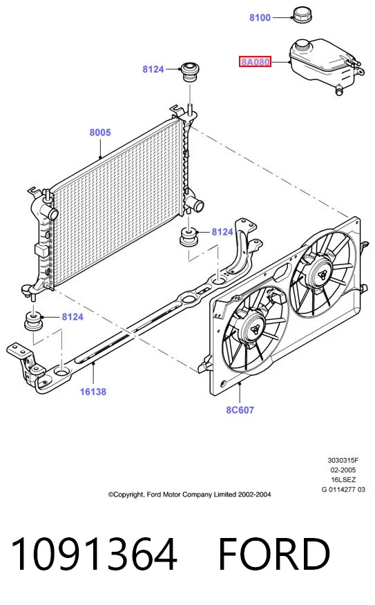 1091364 Ford Zbiorniczek wyrównawczy układu chłodzenia