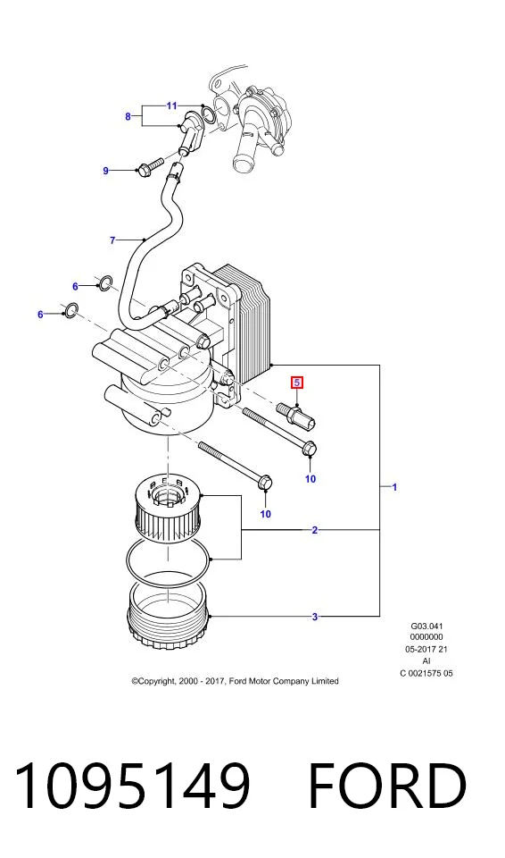 1095149 Ford Czujnik ciśnienia oleju