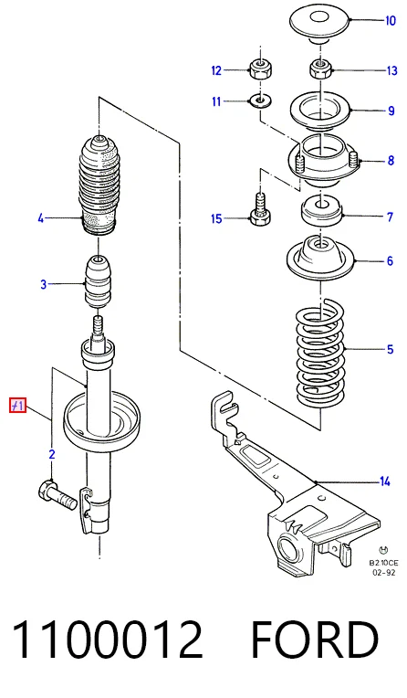 1100012 Ford Amortyzator przedni