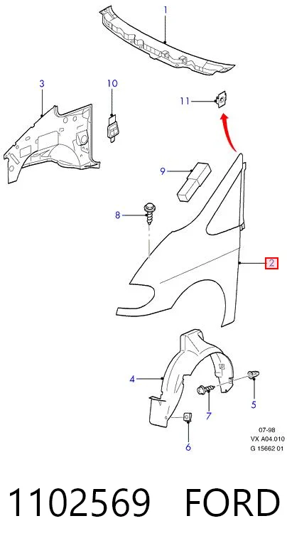 Błotnik przedni prawy Seat Alhambra minivan (7V8, 7V9) (1996 - 2010) cena, od 118,84 USD