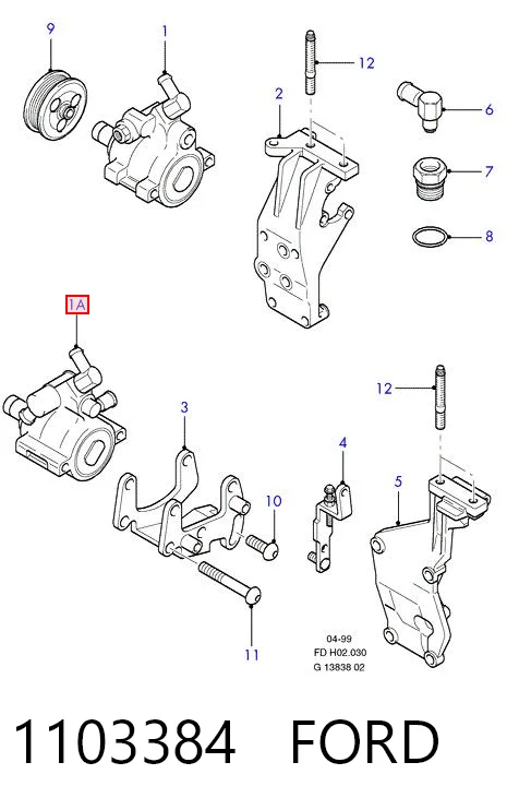 Pompa wspomagania hydraulicznego kierownicy Ford Mondeo II sedana (BFP) (1996 - 2000) cena, od 64,81 USD