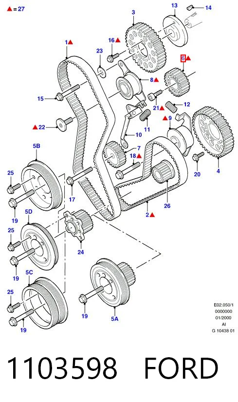  Rolka prowadząca kierunkowa paska rozrządu Ford Escort 4