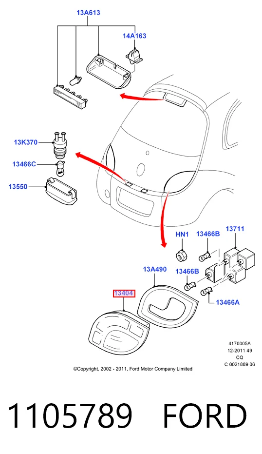 Lampa zespolona tylna prawa do Ford Ka  RBT