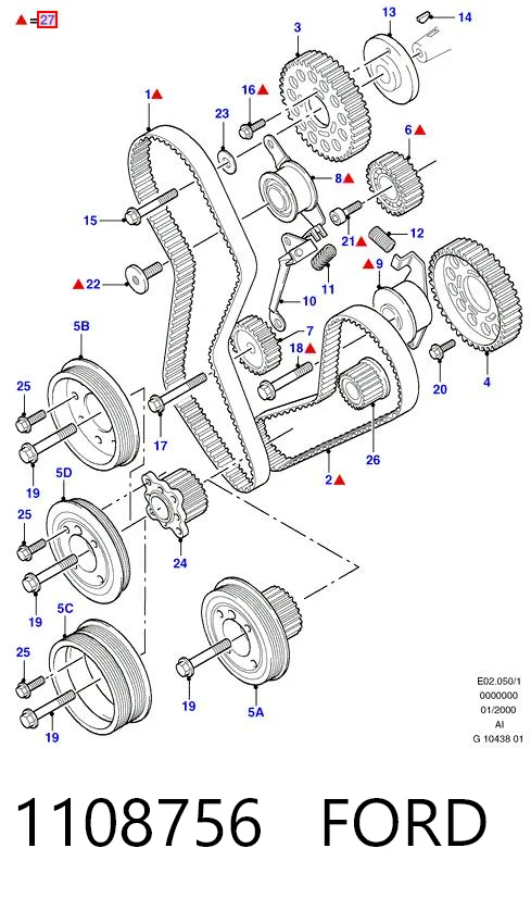  Pasek rozrządu, zestaw Ford Escort 7