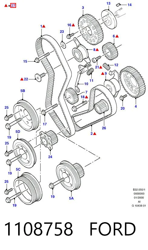 1611884180 Peugeot/Citroen Pasek rozrządu, zestaw