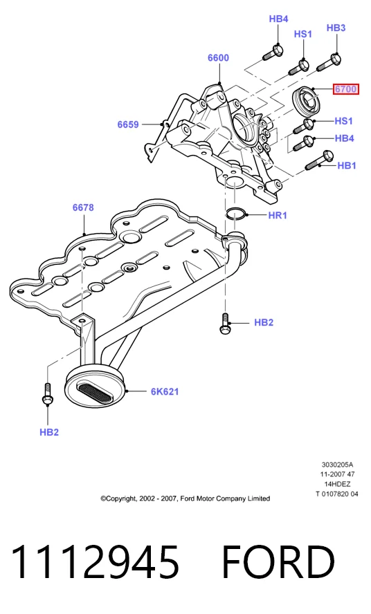 1112945 Ford Uszczelniacz wału korbowego przedni