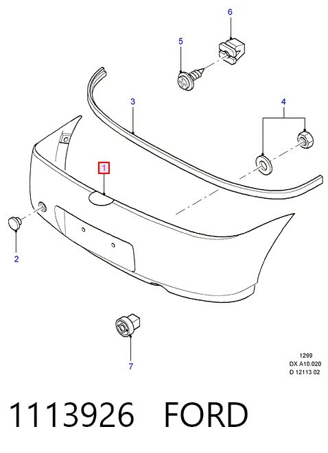 Zderzak tylny do Ford Fiesta COURIER J5S, J3S