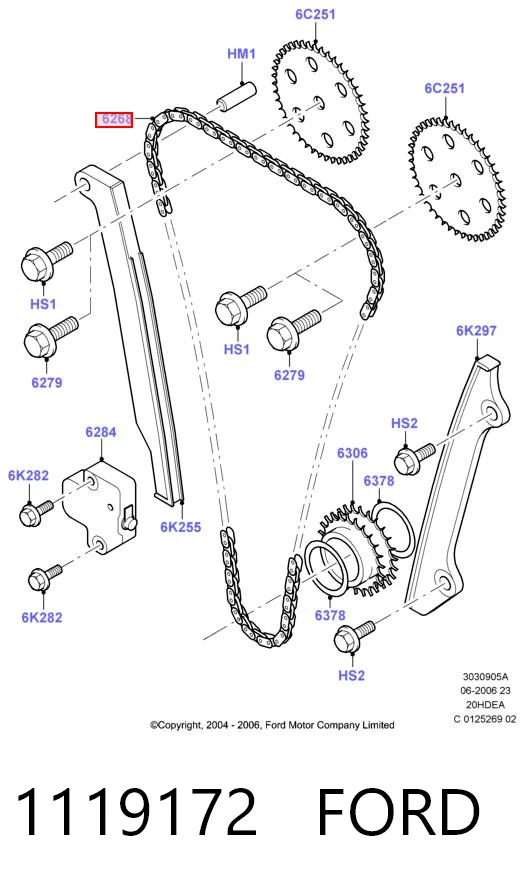 Łańcuch rozrządu do Ford Mondeo III B4Y