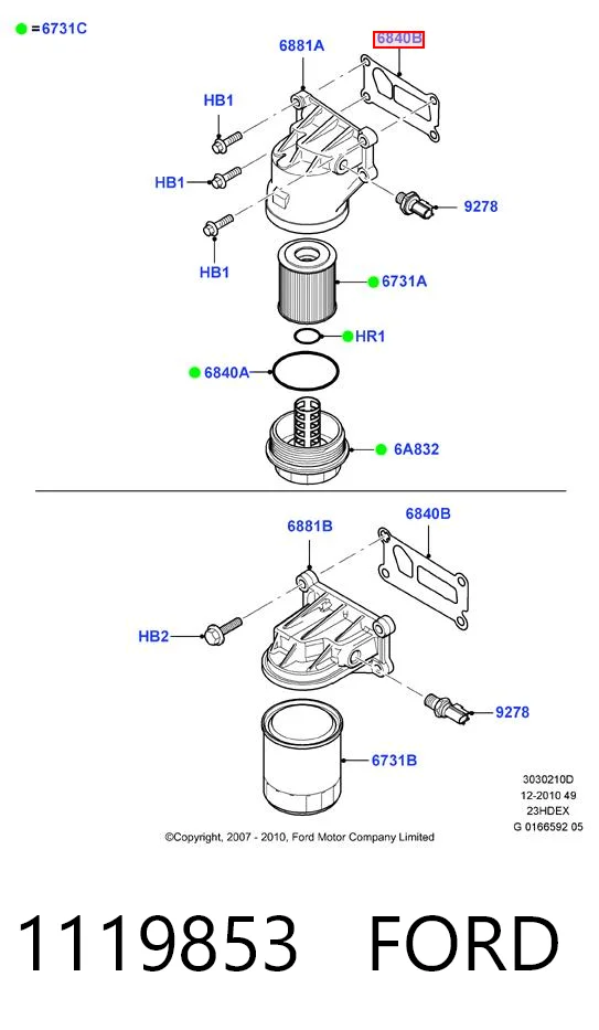 1119853 Ford Uszczelka adaptera filtra oleju