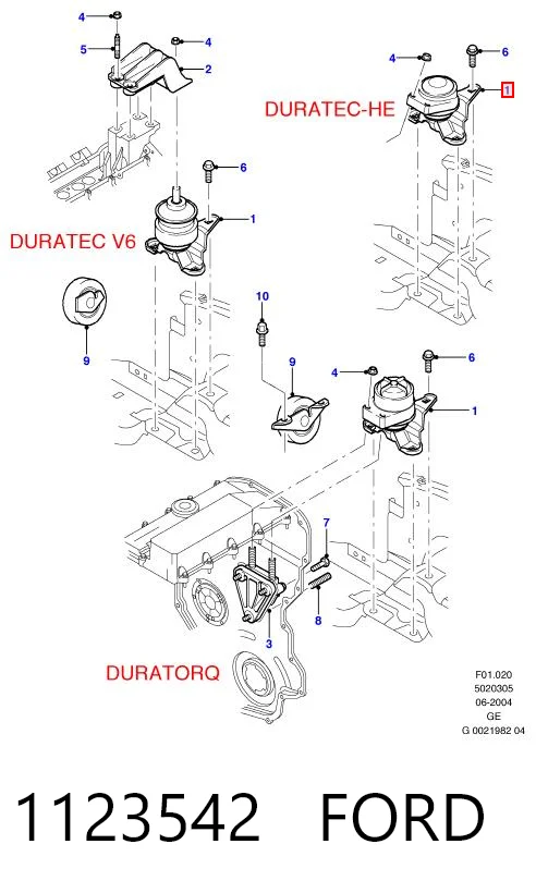 1123542 Ford Poduszka (podpora) silnika prawa
