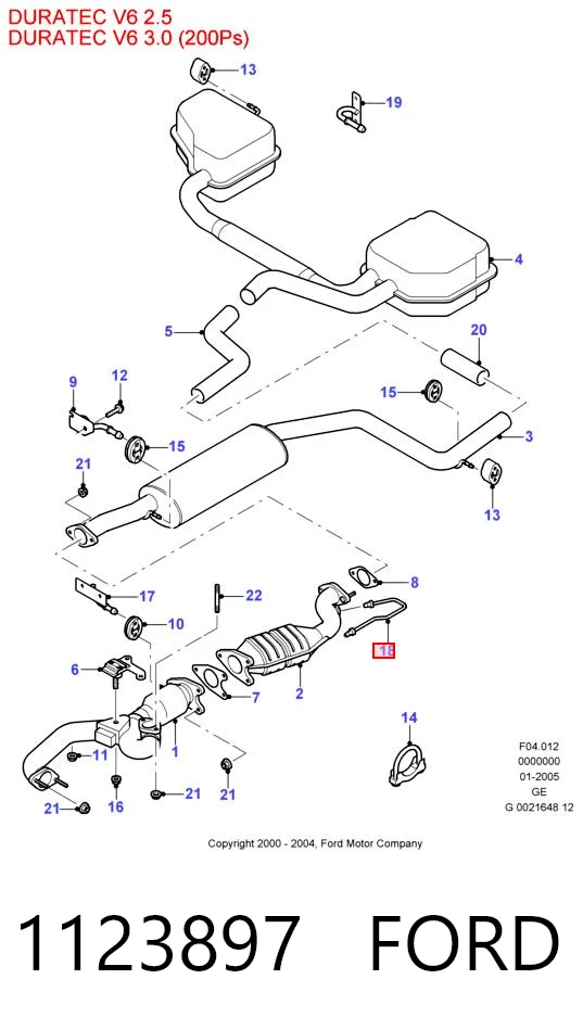 1123897 Ford Sonda lambda czujnik tlenu przed katalizatorem