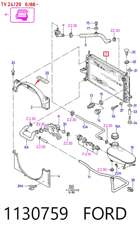 1130759 Ford Klocki hamulcowe przednie tarczowe
