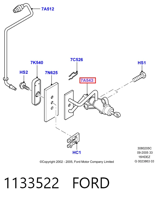 1133522 Ford Cylinder sprzęgła główny