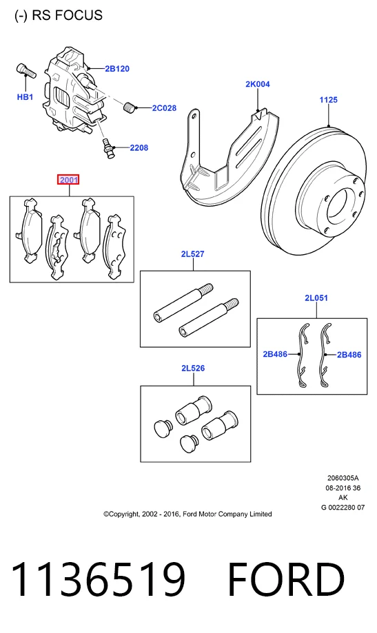1136519 Ford Klocki hamulcowe przednie tarczowe