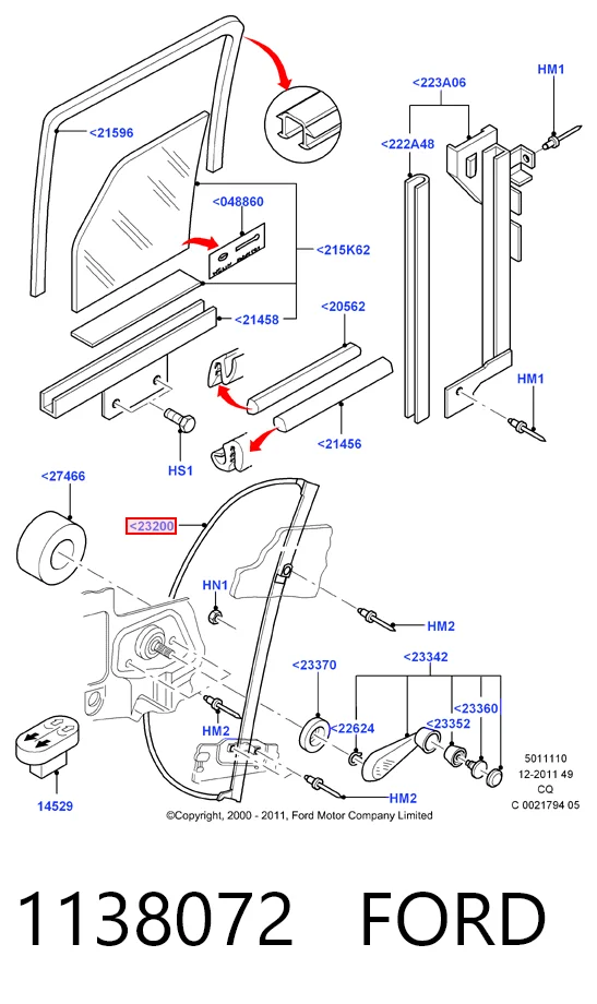Mechanizm podnoszenia szyby drzwi przednich lewych Ford Ka hatchback (RBT) (1996 - 2008) cena, od 61,58 USD
