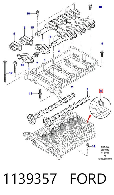 Uszczelniacz wałka rozrządu silnika do Ford Transit V V184/5
