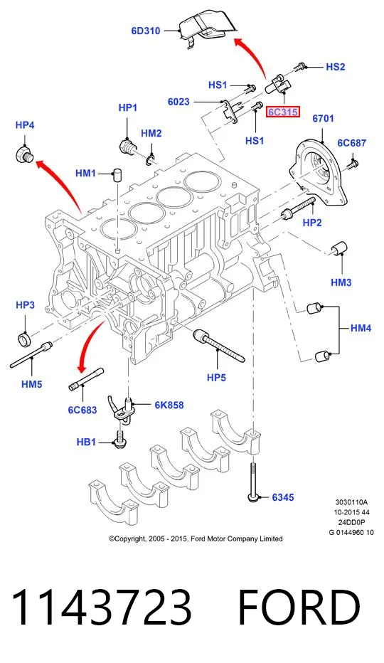 1143723 Ford Czujnik położenia wału korbowego