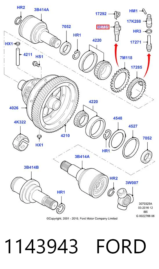 1143943 Ford Czujnik prędkości
