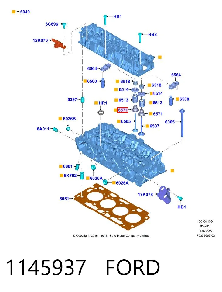Uszczelniacz zaworu dolotowego/wylotowego do Ford Fusion  JU