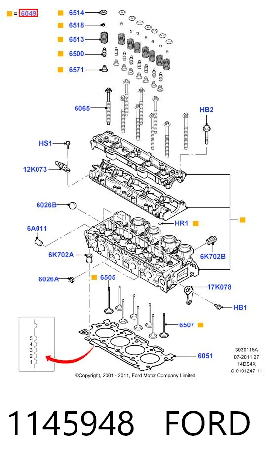 Głowica cylindrów do Ford Fusion  JU