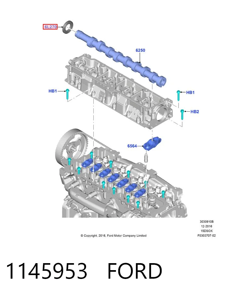 Do koszyka Uszczelniacz wałka rozrządu silnika Ford Fusion  JU