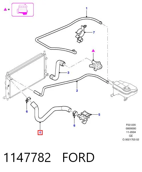  Przewód (króciec) chłodnicy górny Ford Mondeo 3