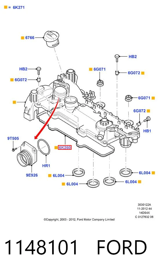  Uszczelka pokrywy zaworowej silnika Ford Fusion 