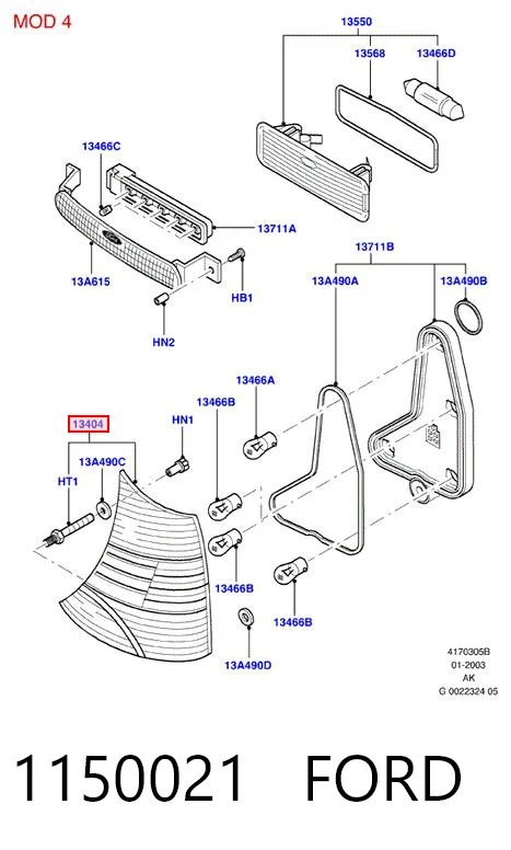 Lampa zespolona tylna prawa Ford Focus I sedana (DFW) (1999 - 2005) cena, od 56,26 USD
