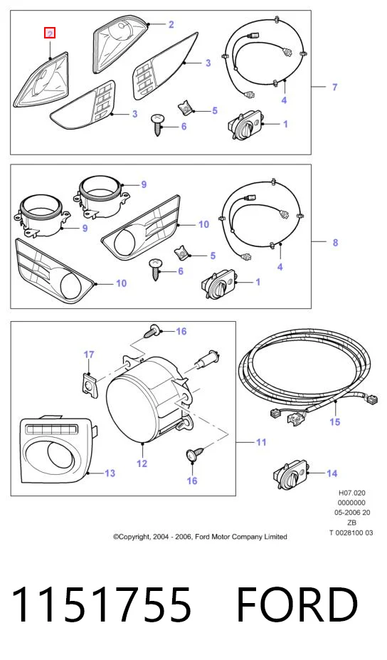 Lampa przeciwmgielna lewa do Ford Fiesta Mk5 JH, JD