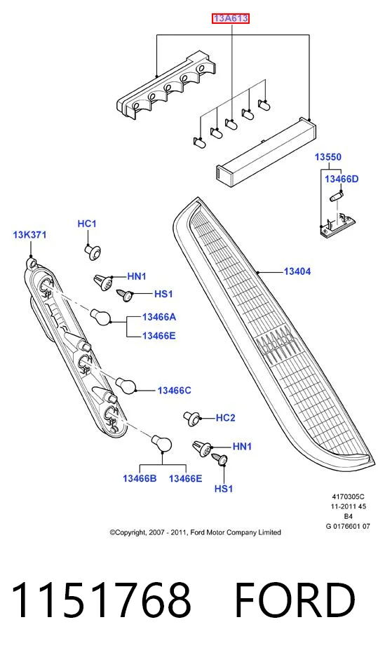 Lampa stop tylna dodatkowa do Ford Mondeo III B4Y