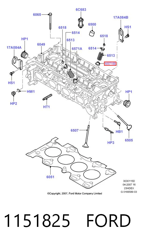 1151825 Ford Uszczelniacz zaworu dolotowego