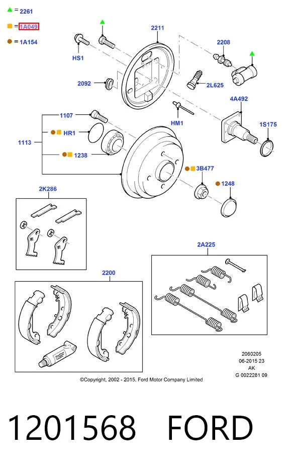 1201568 Ford Lożysko piasty tylnej