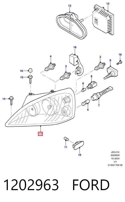 Reflektor prawy Ford Galaxy I VX minivan (WGR) (1994 - 2000) cena, od 109,48 USD