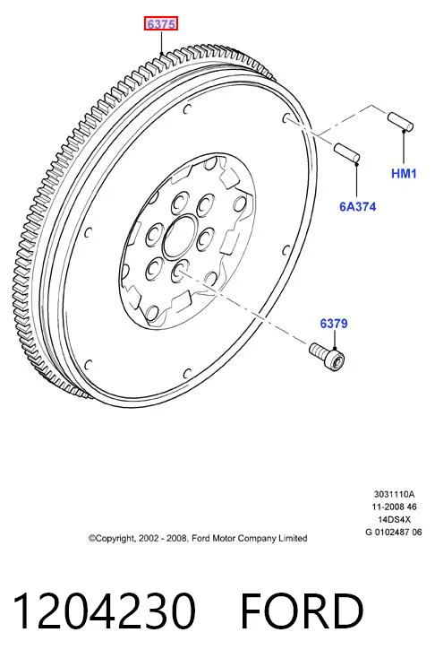 1204230 Ford Koło zamachowe silnika