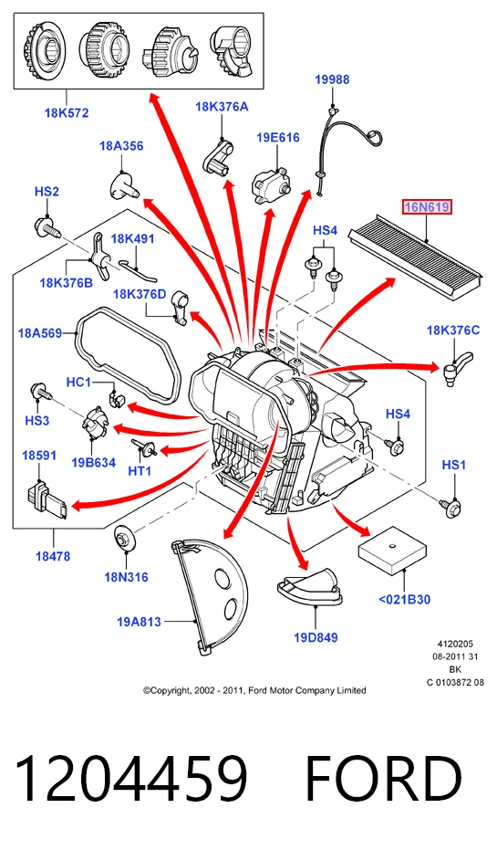 1204459 Ford Filtr kabiny