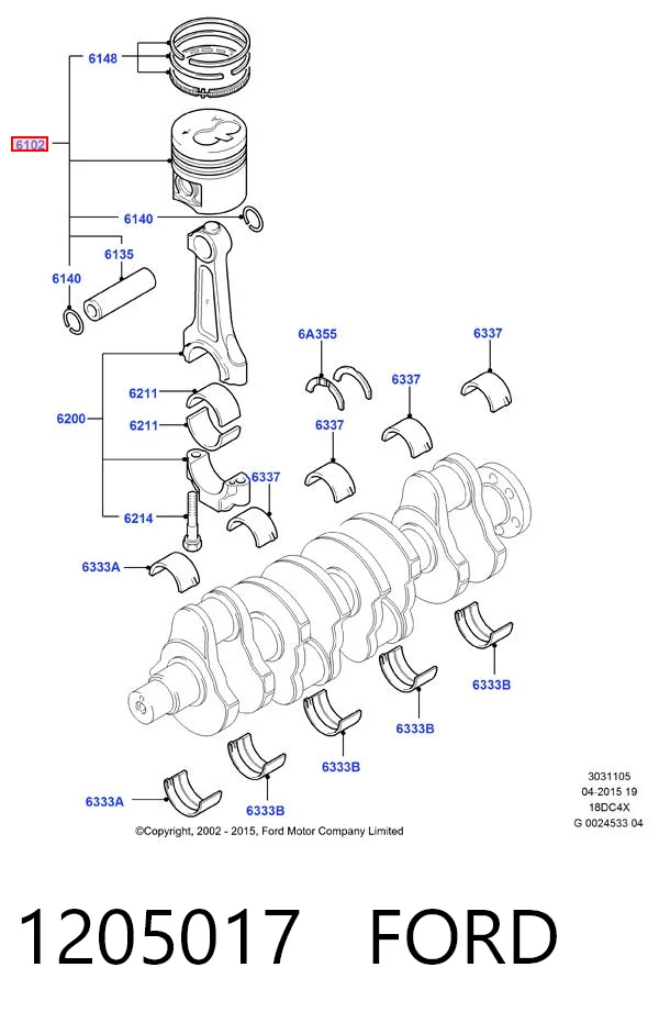 Kupić Tłok, komplet na 1 cylinder, 2. naprawa (+0,50) Ford Mondeo I GBP w dobrej cenie