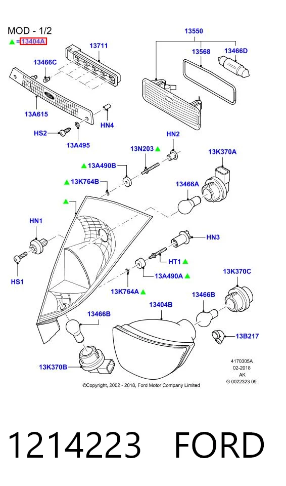 1214223 Ford Lampa zespolona tylna lewa