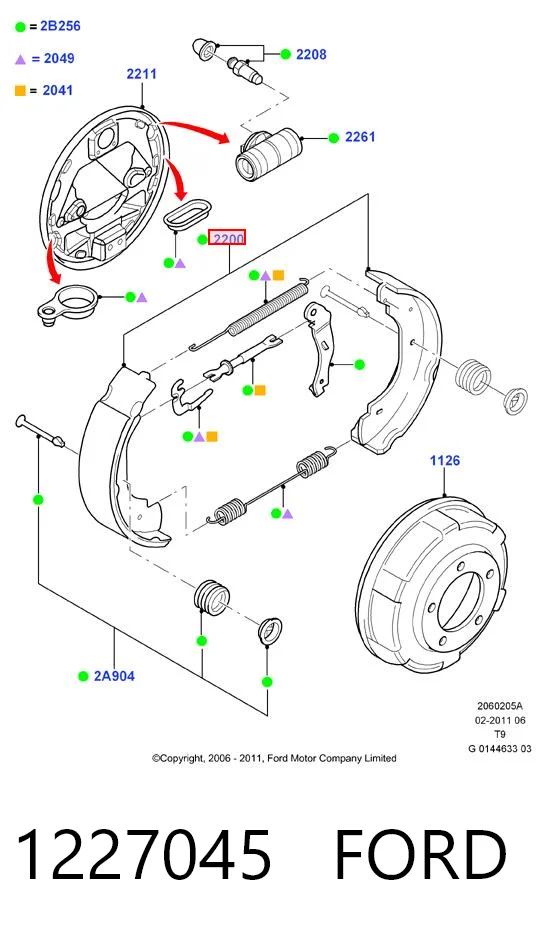 1227045 Ford Klocki hamulcowe tylne bębnowe